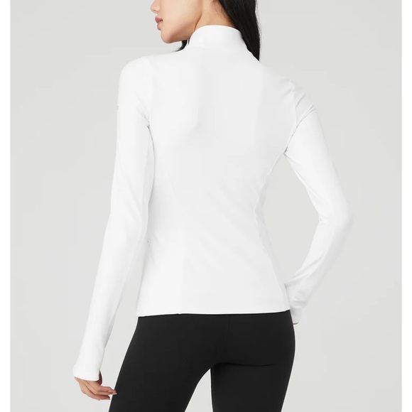 ALO Women's Alosoft White 1/2 Zip Rapid Pullover - Picture 2 of 5